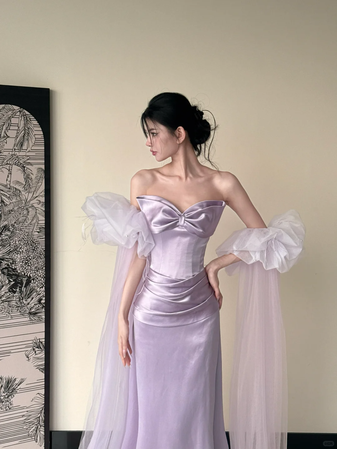 Purple fairy long satin tulle ball gown evening dress graduation dress gh4493