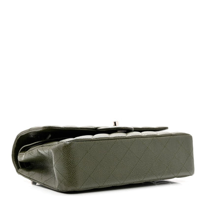Chanel Caviar Quilted Medium Double Flap Dark Green