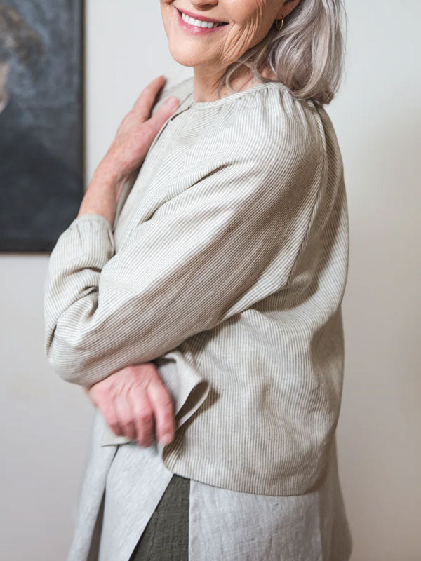 Small Cardigan Cropped Linen Jacket