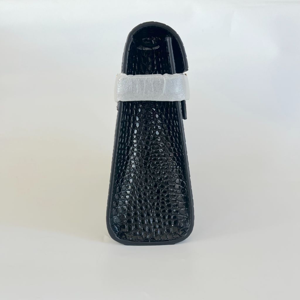 Saint Laurent Manhattan crocodile-effect leather shoulder bag