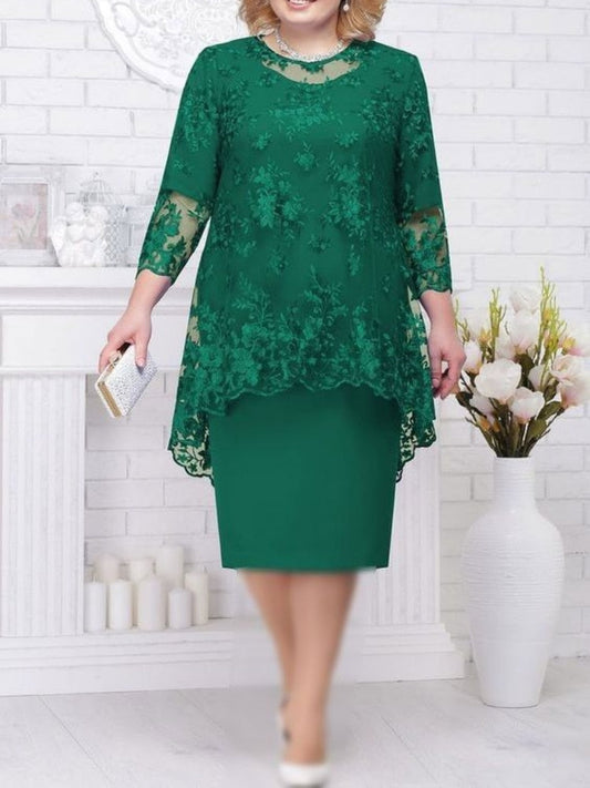 loveedsTM- Oversized Mother of The Bride Dresses Elegant Weddings Women Midi Dress Two Piece Evening Gown Robe Femme Embroidery Clothing