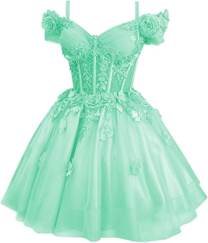 Modest Ball Gown Off The Shoulder Blush Pink Tulle Formal Homecoming Dresses 8th Grad Dance Graduation Dress Short Hoco Dresses DH2596