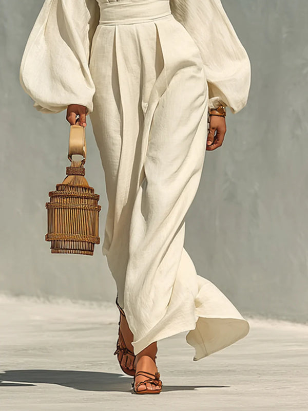 Temperament Lantern Sleeve Elegant Ladies Dress