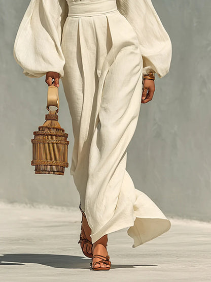 Temperament Lantern Sleeve Elegant Ladies Dress