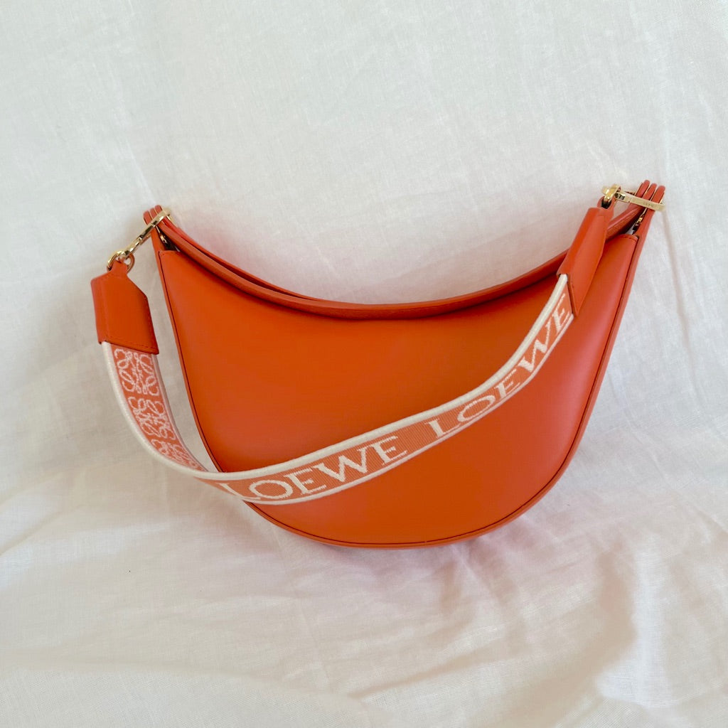 Loewe Luna small canvas-jacquard trimmed leather shoulder bag