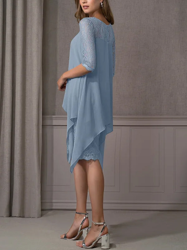 Crewneck Mesh Lace Dress