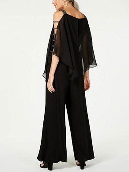 Cozy mesh temperament evening ladies chiffon suit