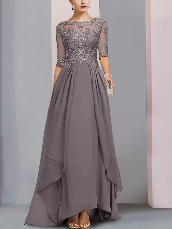 Round Neck Lace Maxi Dress