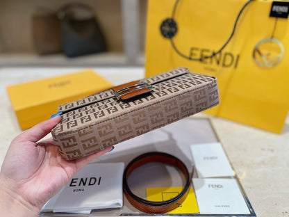 Fendi Baguette Zucca monogram Beige Light brown Dark brown