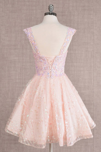 Pretty Gold Lace Butterfly Appliques Short Homecoming Dress Formal 20th Birthday Party Dress S914