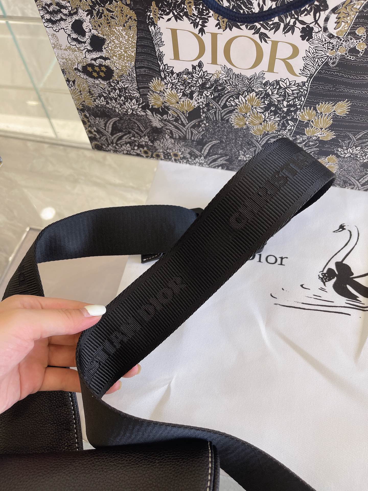 Dior Saddle Bag Black Grained Calfskin