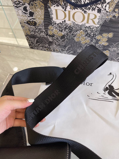 Dior Saddle Bag Black Grained Calfskin