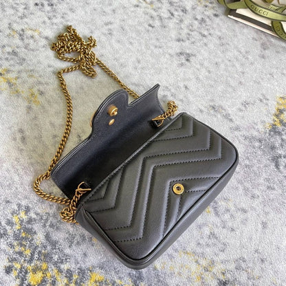GUCCI Marmont matelasse leather super mini bag
