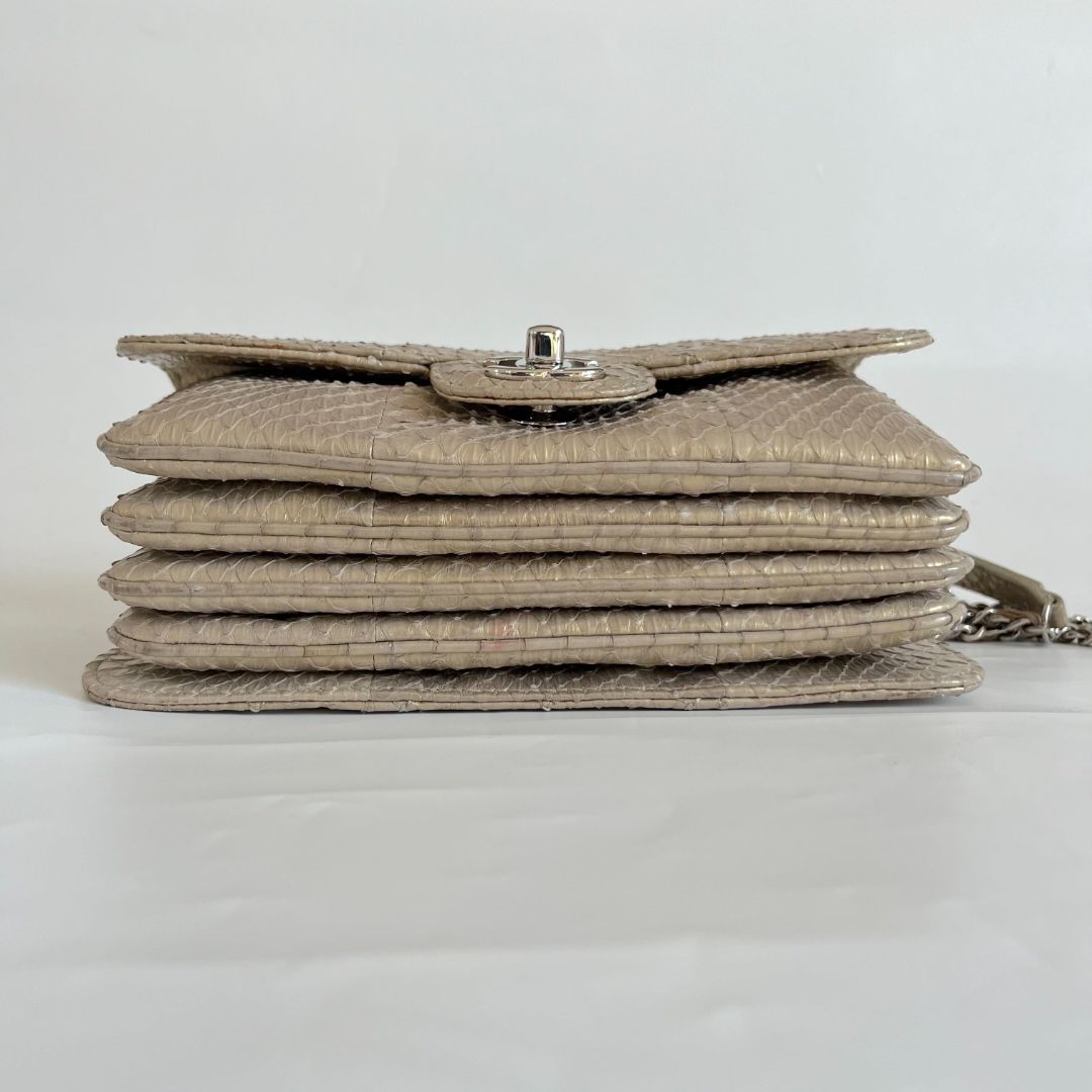 Chanel Mini Rectangle Gold Python Crossbody Bag