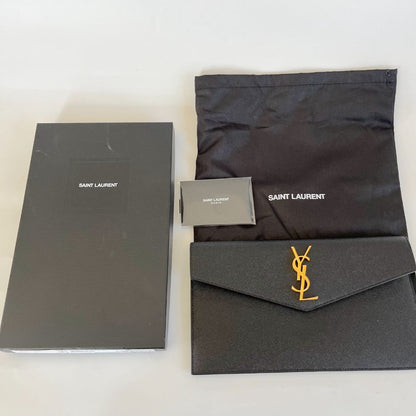 Saint Laurent Uptown Pouch in Grain De Poudre Embossed Leather