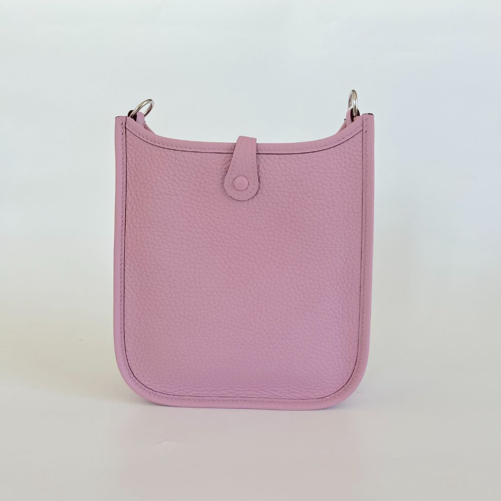 Hermes Mauve Sylvestre Clemence Mini Evelyne TPM 16 Palladium Hardware