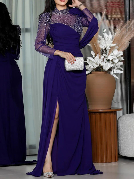 Sequin Solid Color Maxi Dress