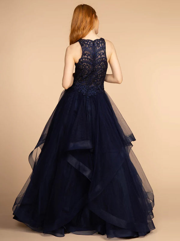 Round Neck Solid Color Sleeveless Sequin Maxi Dress