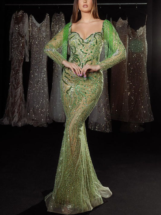 Slim Elegant Temperament Fringe Women's Dress