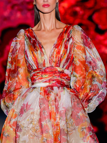 Puff Sleeves Temperament Short Catwalk Women's Dress