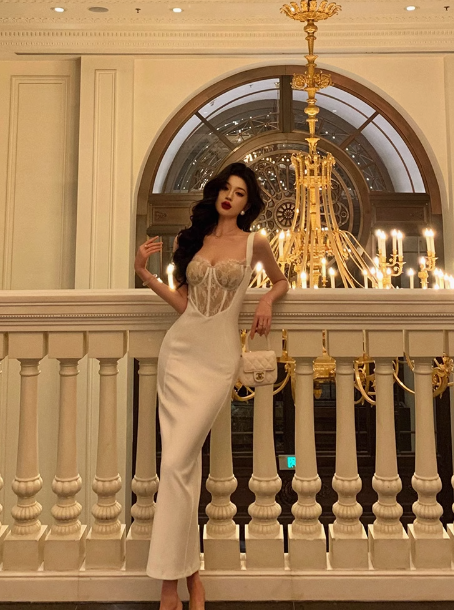 Sexy Sheath Straps White Lace 18th Birthday Dress Long Party Birthday Outfits For Women DP0156