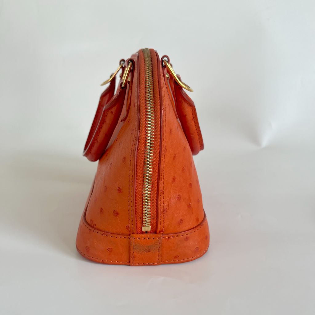 Louis Vuitton Orange Alma BB orange ostrich leather bag