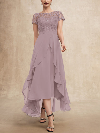 Elegant Lace Chiffon Maxi Dress