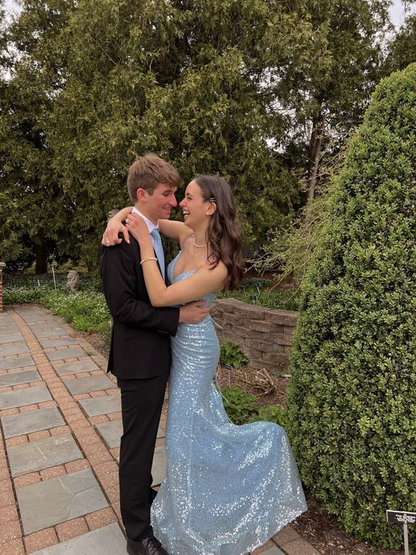 Light Blue Elegant Long Evening Gown Prom Dress SH960