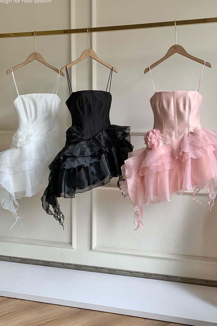 Charming Pink Spaghetti Straps Tulle Satin A-Line Mini Homecoming Dress Short Party Dress S663