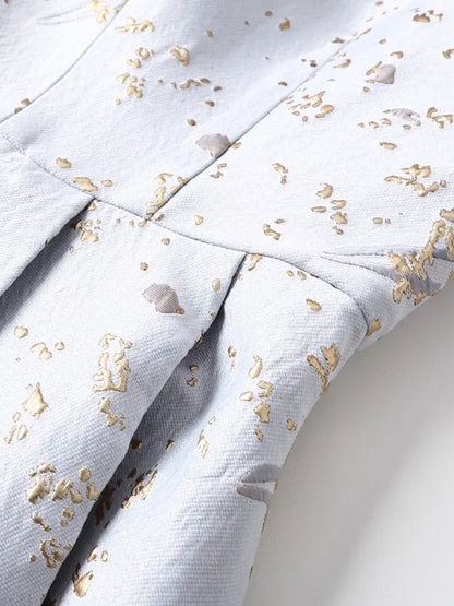 V-Neck Print Midi Dress