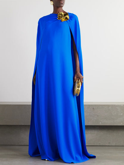 Round Neck Solid Color Maxi Dress