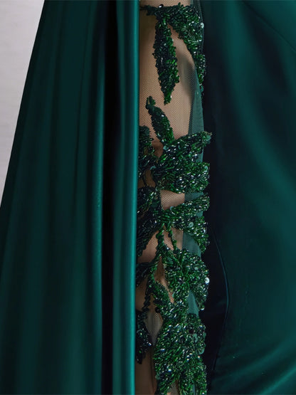 Off-shoulder Corduroy Solid Color Maxi Dress