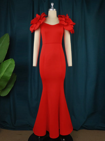 loveedsTM- Christmas Dress Women Party Long Maxi Mermaid Evening Celebrate Occasion Female High Waist Night Out Wedding Guest Gowns