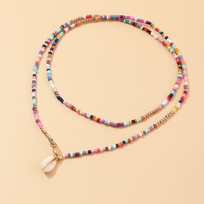 Colorful Rice Beads Shell Necklace