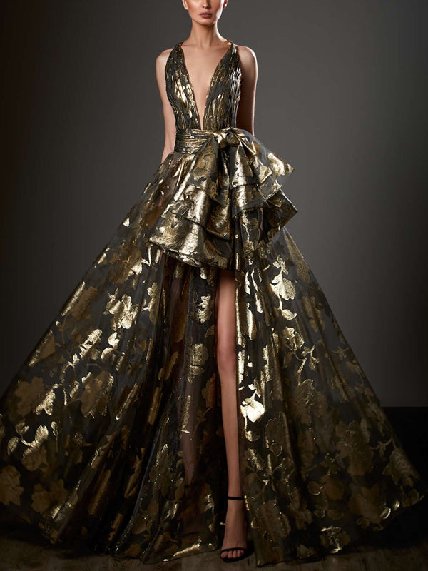 Suspender Print Maxi Dress