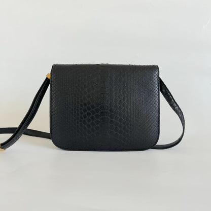 Celine black python medium classic box bag