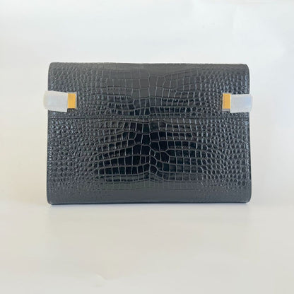 Saint Laurent Manhattan crocodile-effect leather shoulder bag