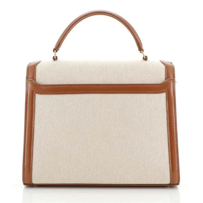 Saint Laurent Cassandra Top Handle Bag Canvas with Leather Medium