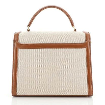 Saint Laurent Cassandra Top Handle Bag Canvas with Leather Medium