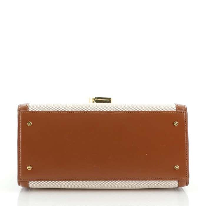 Saint Laurent Cassandra Top Handle Bag Canvas with Leather Medium