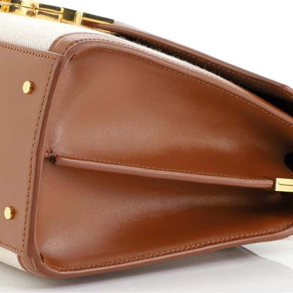 Saint Laurent Cassandra Top Handle Bag Canvas with Leather Medium