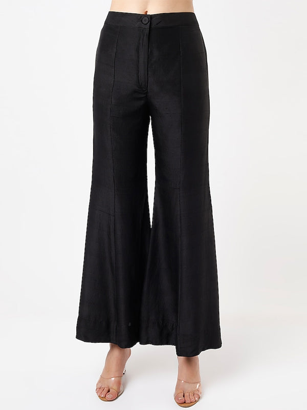 Crew Neck Lace Beaded Mesh Top Trousers Set