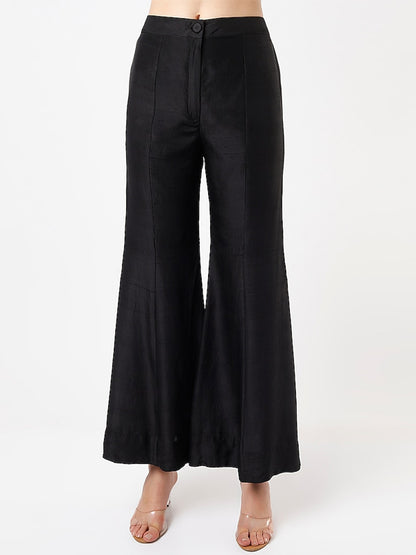 Crew Neck Lace Beaded Mesh Top Trousers Set