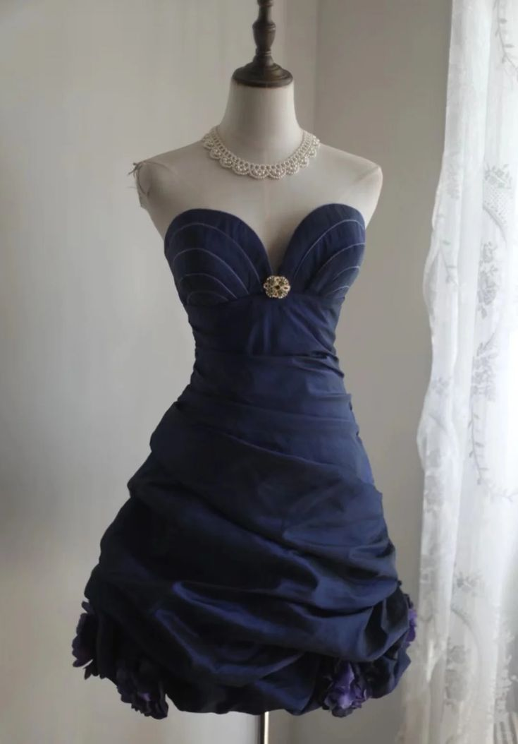 Vintage Sweetheart Royal Blue Taffeta Mini Formal 8th Grade Homecoming Dress Short Birthday Outfits S866