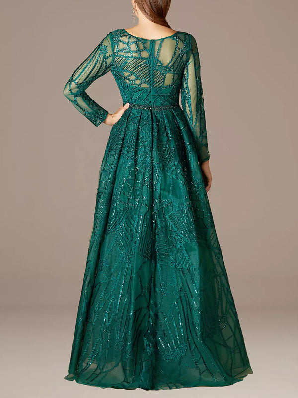 Embroidered Ball Gown with Overskirt