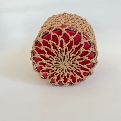 Staud Moreau Macramé and leather bucket bag