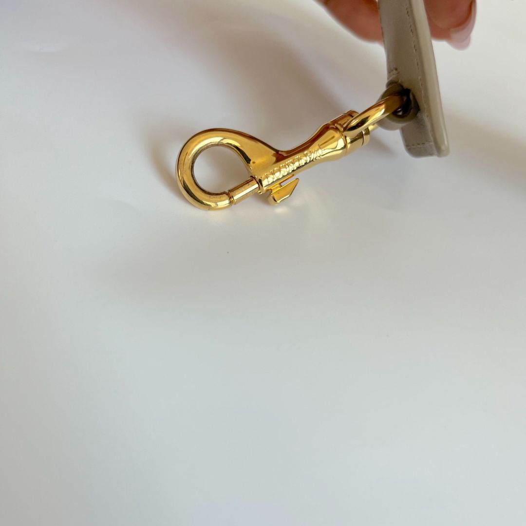 JW Anderson Logo Beige Leather Shoulder Bag