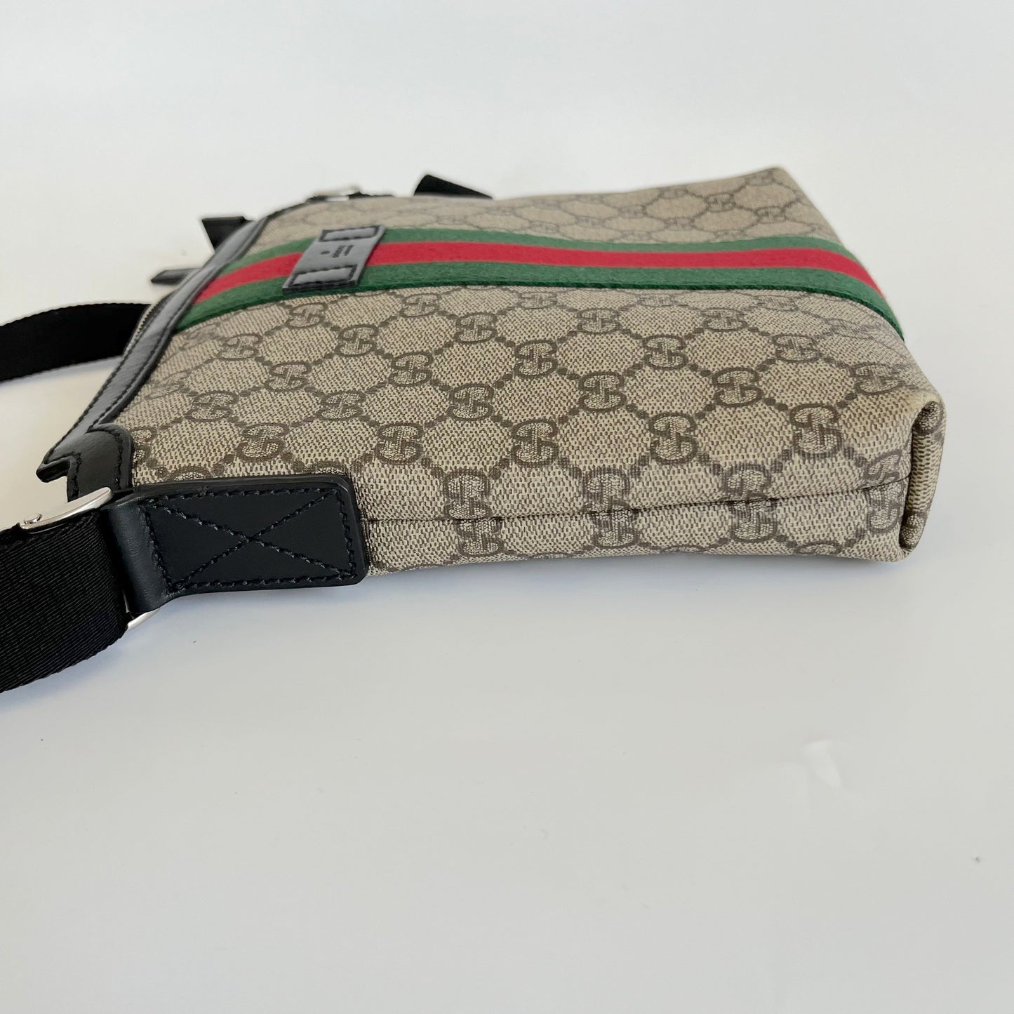 Gucci GG Supreme Monogram Web Messenger Bag