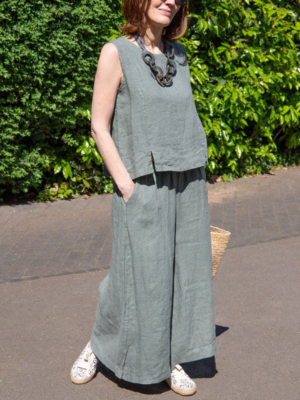 Round Neck Pullover Undershirt Ladies Sets