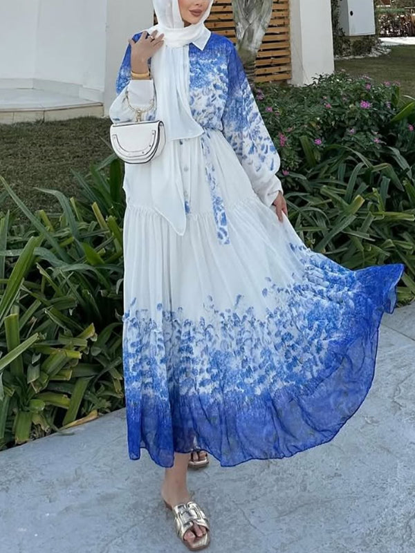 Elegant Temperament Color Matching Maxi Dress